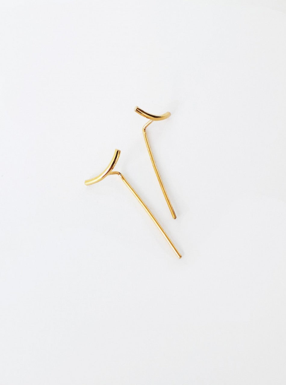 Kolczyki łuk-linia pozłacane