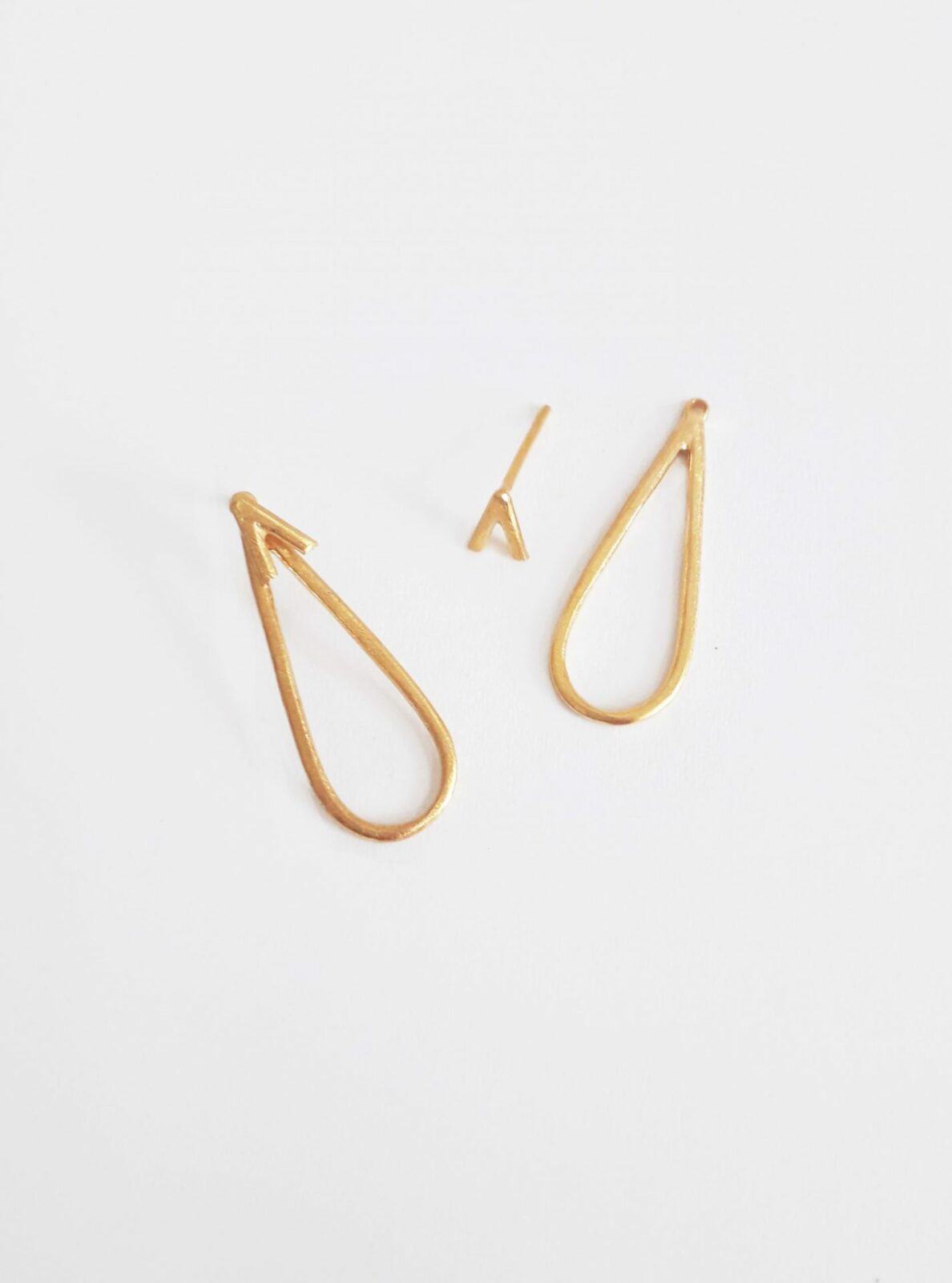 Kolczyki Łezki Podwójne pozłacane