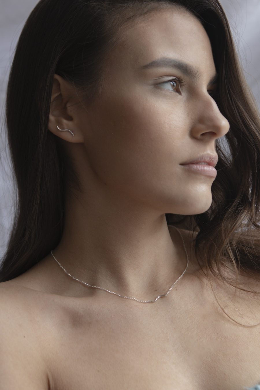 Kolczyki Fale duże srebrne