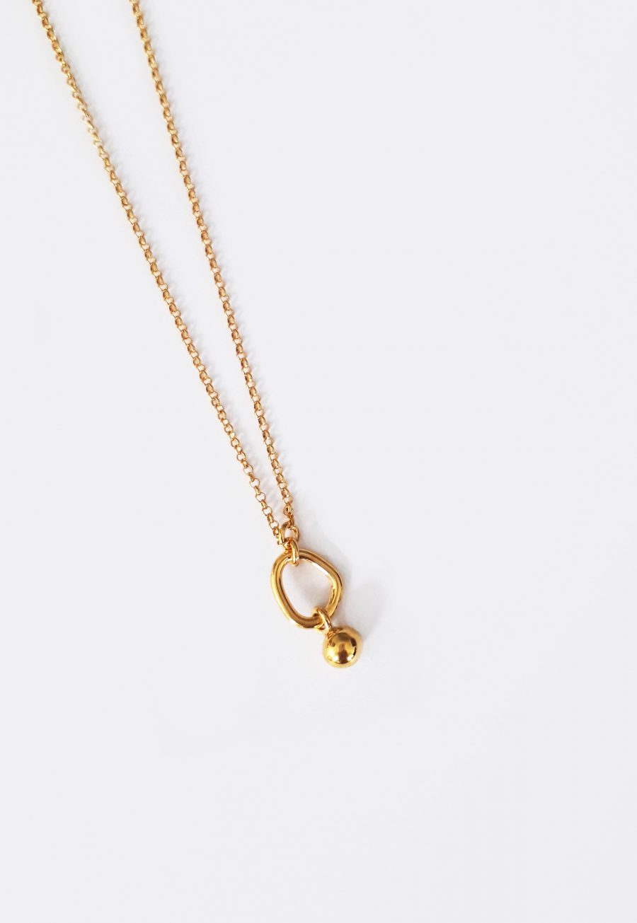 Naszyjnik Kulka i Owal pozłacany