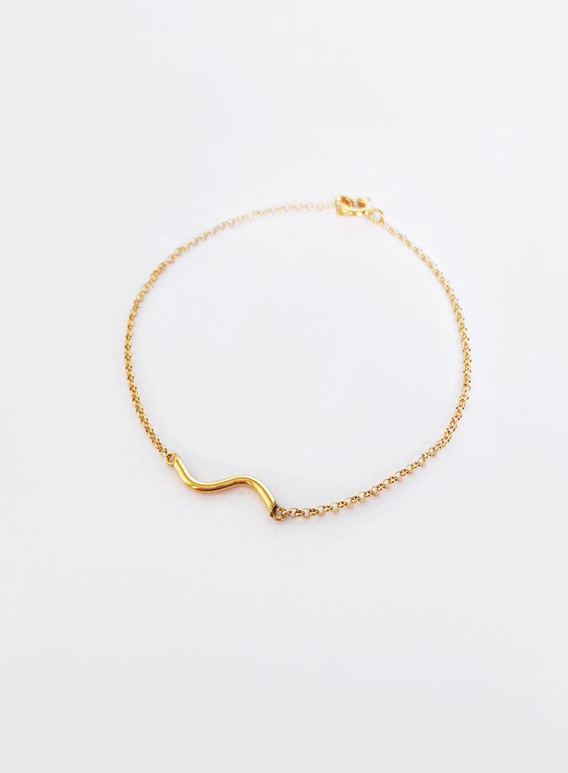 Bransoletka fala pozłacana