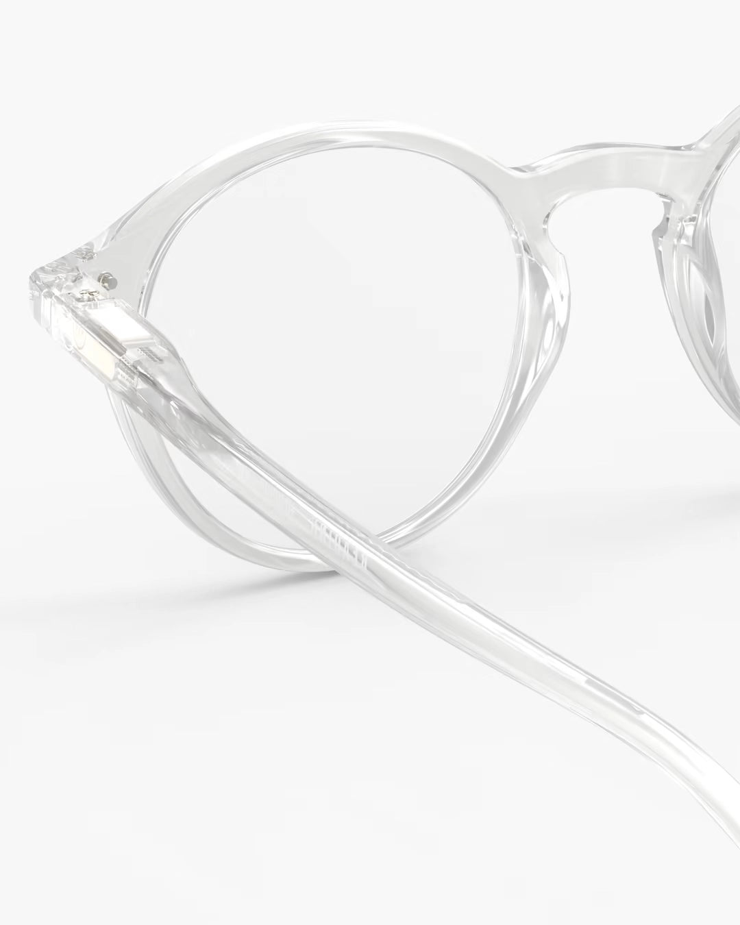 Okulary Izipizi #D Crystal – detal transparentnej oprawki