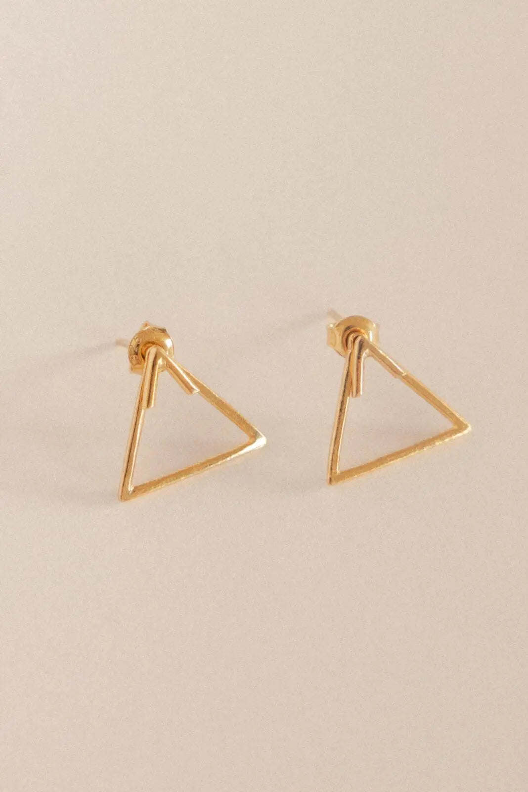 Kolczyki Podwójne Trójkąty pozłacane