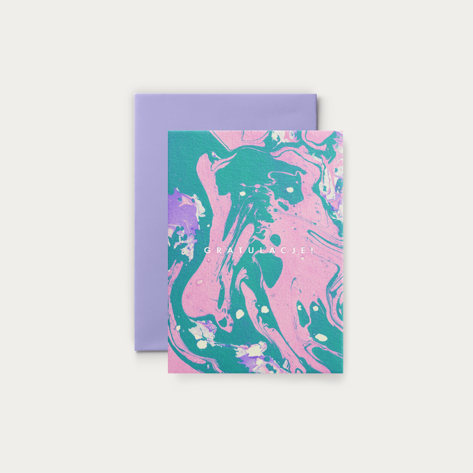 Kartka Marble Gratulacje zielony