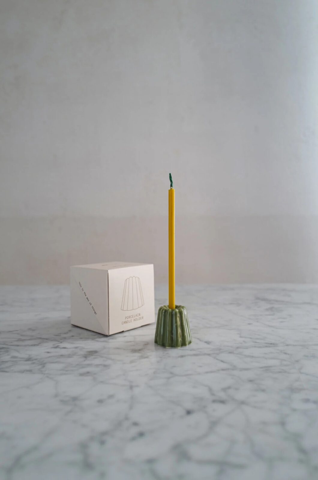 SLOU - Zielony porcelanowy świecznik