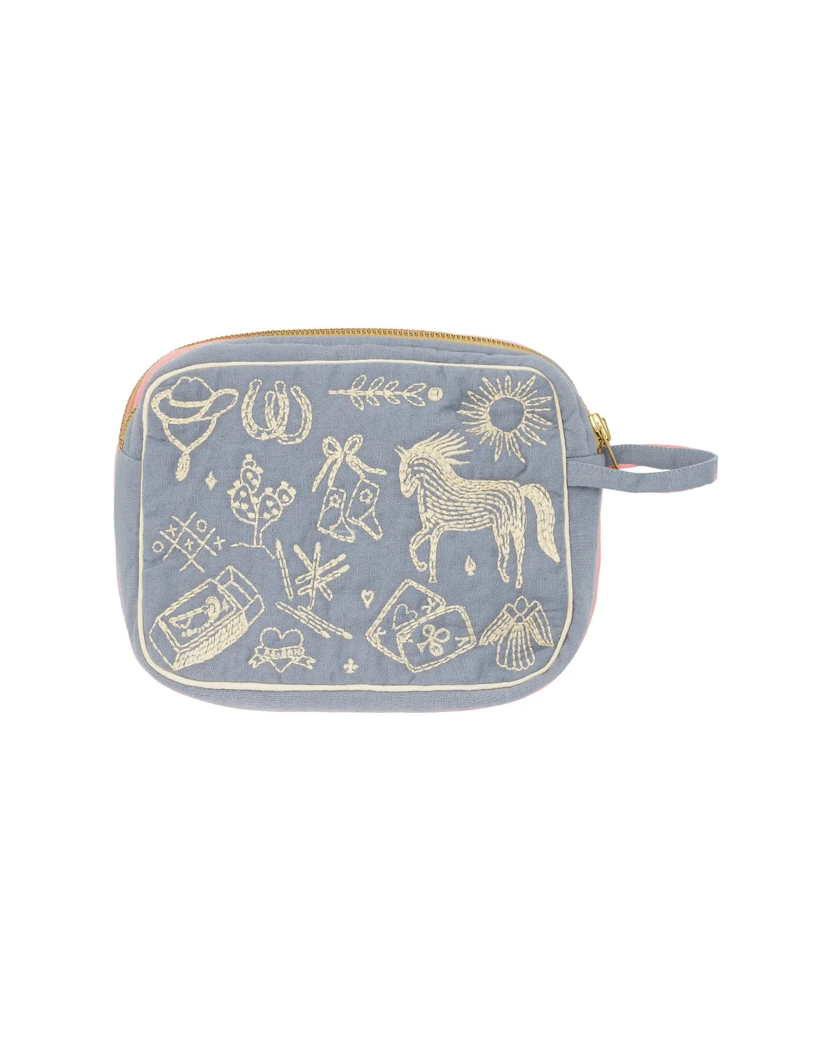 Polly Embroidery Makeup Clutch Sea – HABIBA SLOU
