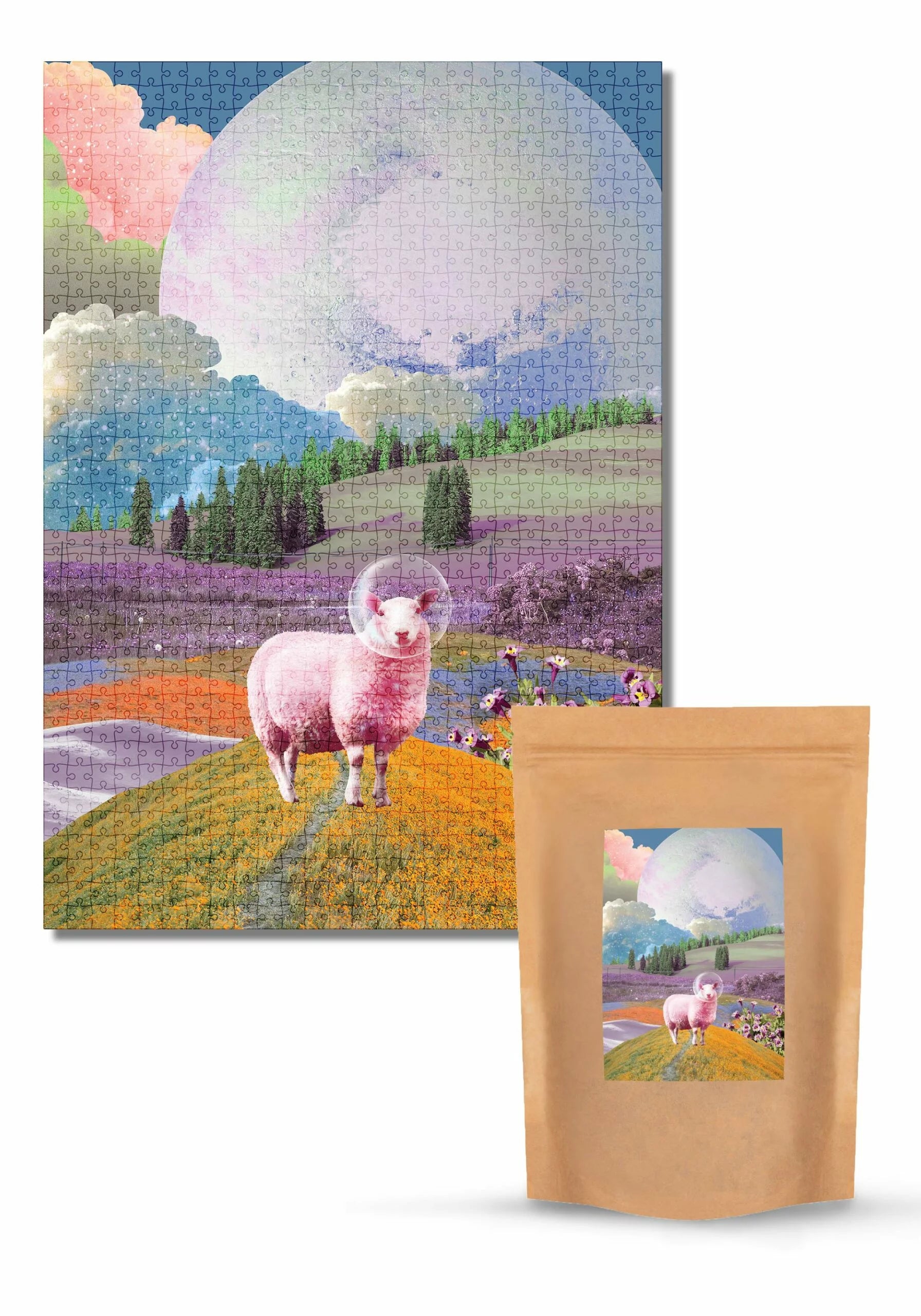 Puzzle Space Sheep 1000 elementów w papierowym woreczku SLOU