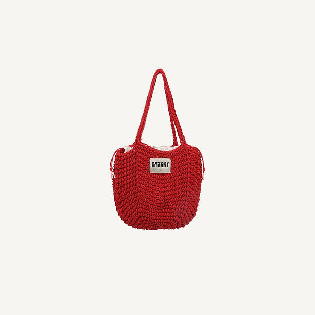 Torba pleciona czerwona Crochet Bag Sky – Sticky Sis
