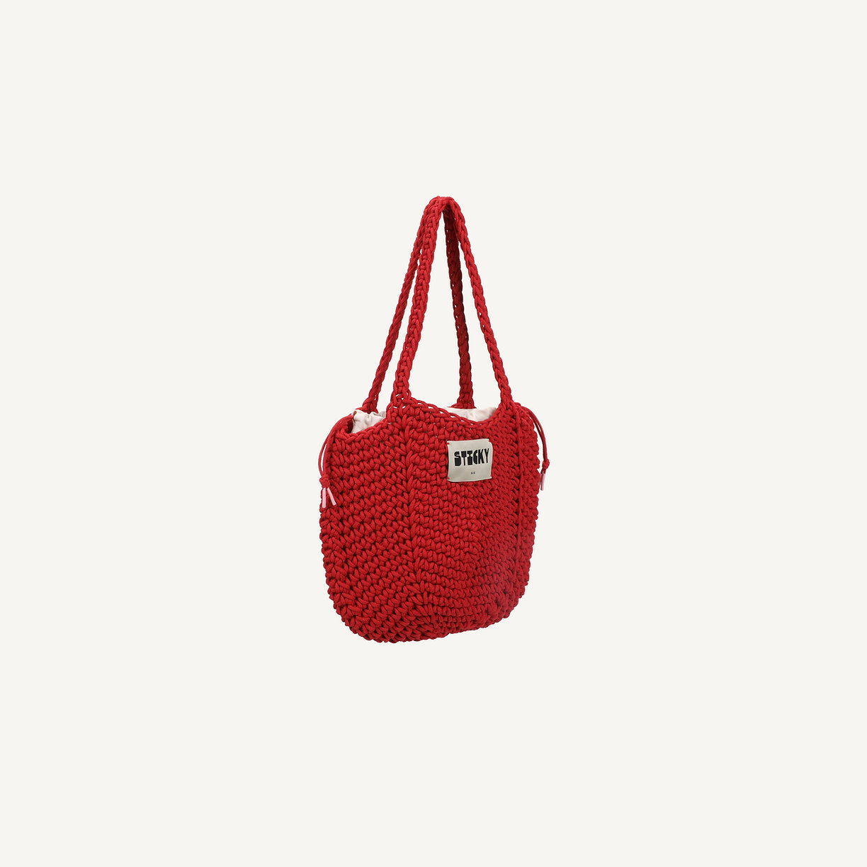 Torba pleciona czerwona Crochet Bag Sky – Sticky Sis