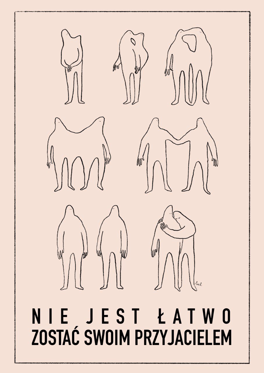 SLOU-Kartka z rysunkiem o nieradzeniu sobie z codziennością od Potato Face.