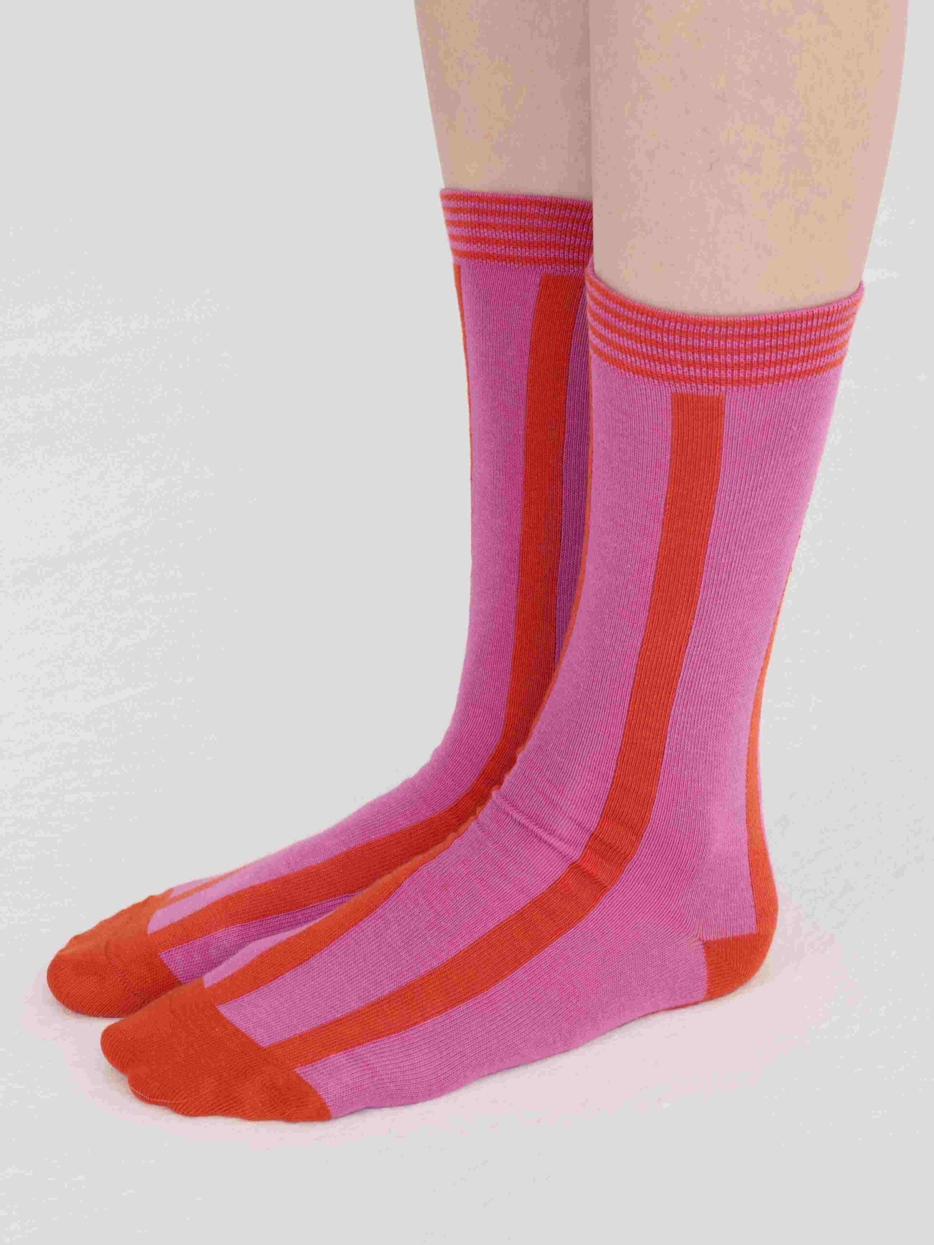 Skarpetki Pink Cotton Long Purple