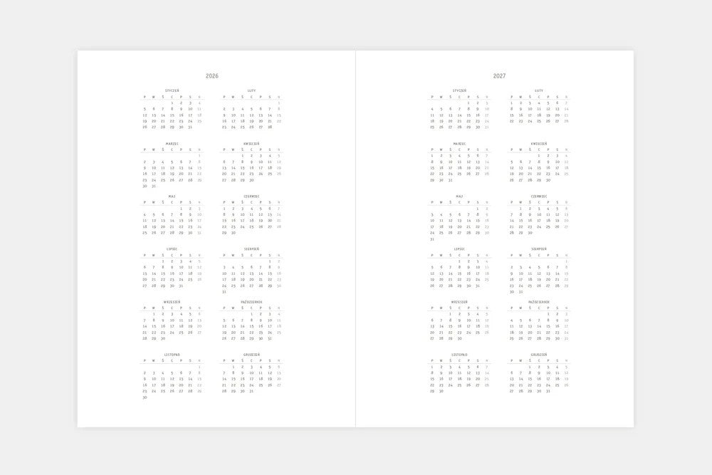 Kalendarz Klasyk MMXXVI kakao