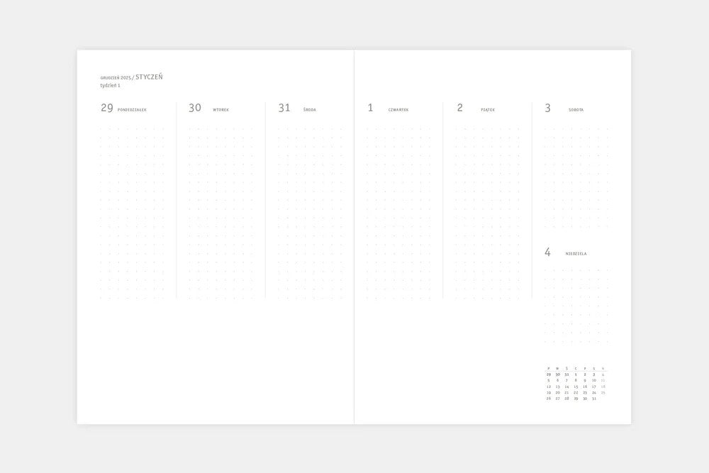 Kalendarz Klasyk MMXXVI ciemny róż