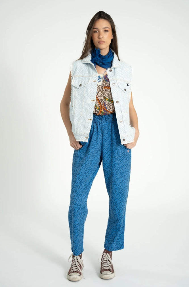 Spodnie Animal Print Blue
