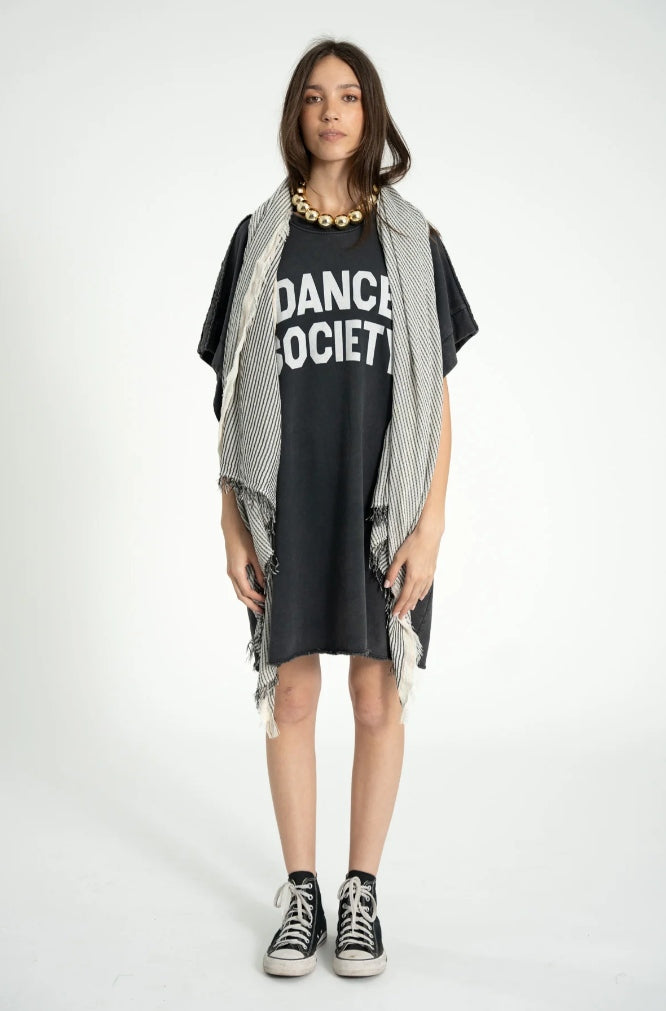 Sukienka T-shirtowa Washed Black Dance Society Print