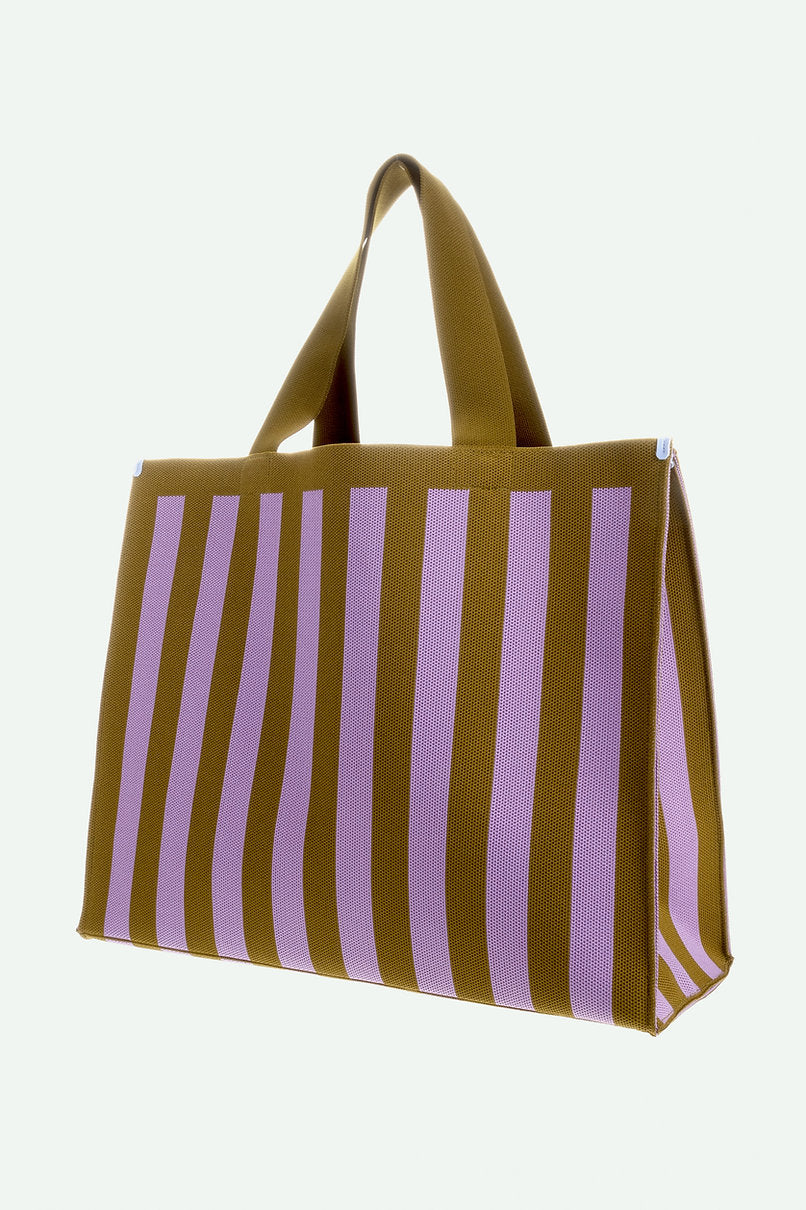 Torba Shopper knitted Sunset Lilac + Costa Green