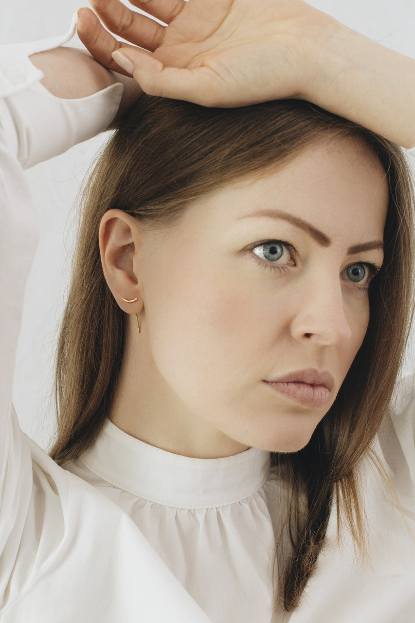 Kolczyki łuk-linia pozłacane
