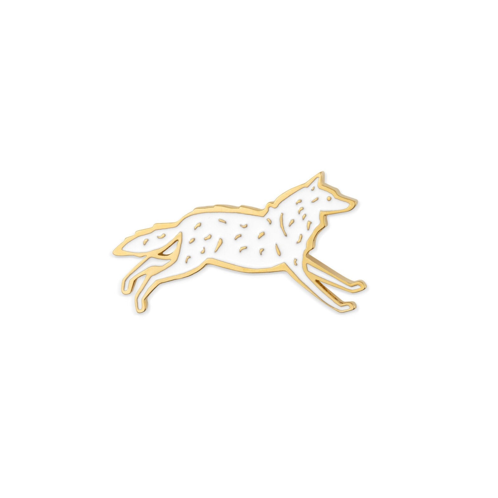 Pin Wilk biały