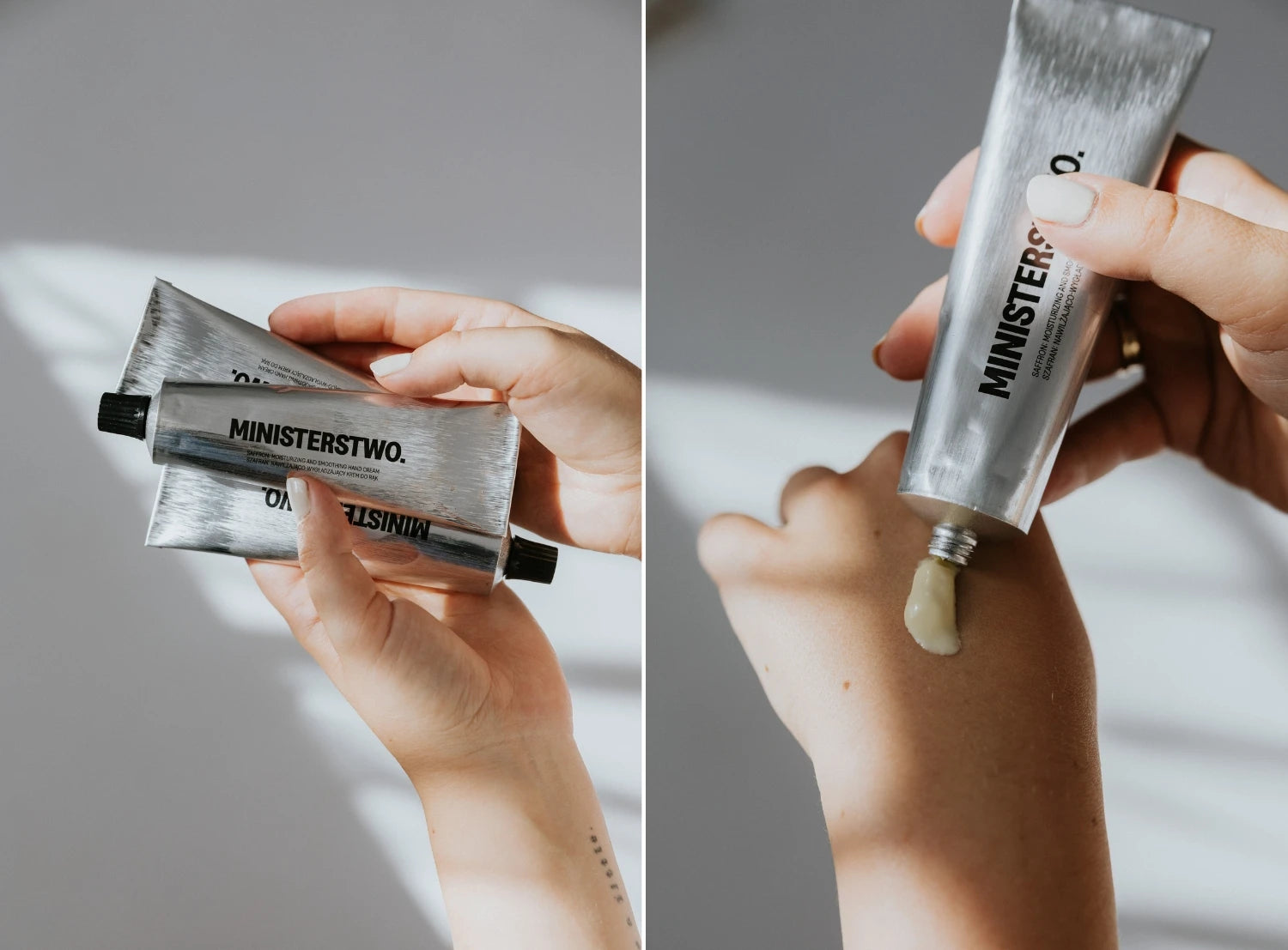 Krem do rąk Szafran – aplikacja na dłonie
