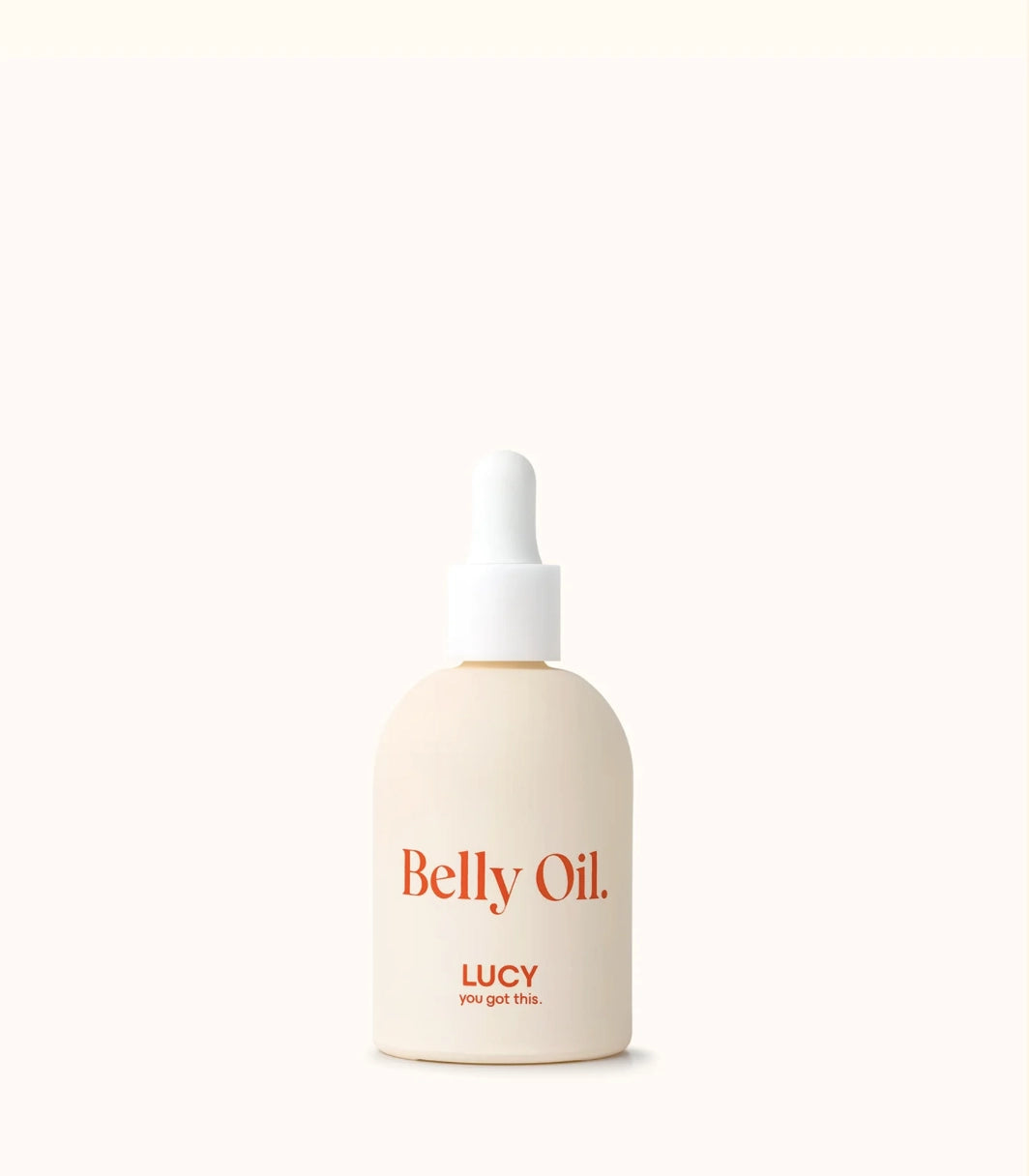 belly oil lucy mała butelka olejku lucy na jasnym tle
