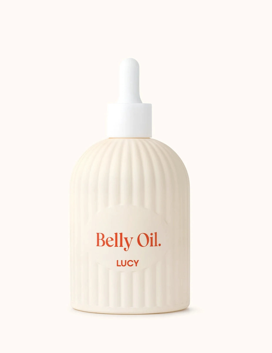 belly oil lucy olejek do ciała lucy w jasnej butelce z pipetą
