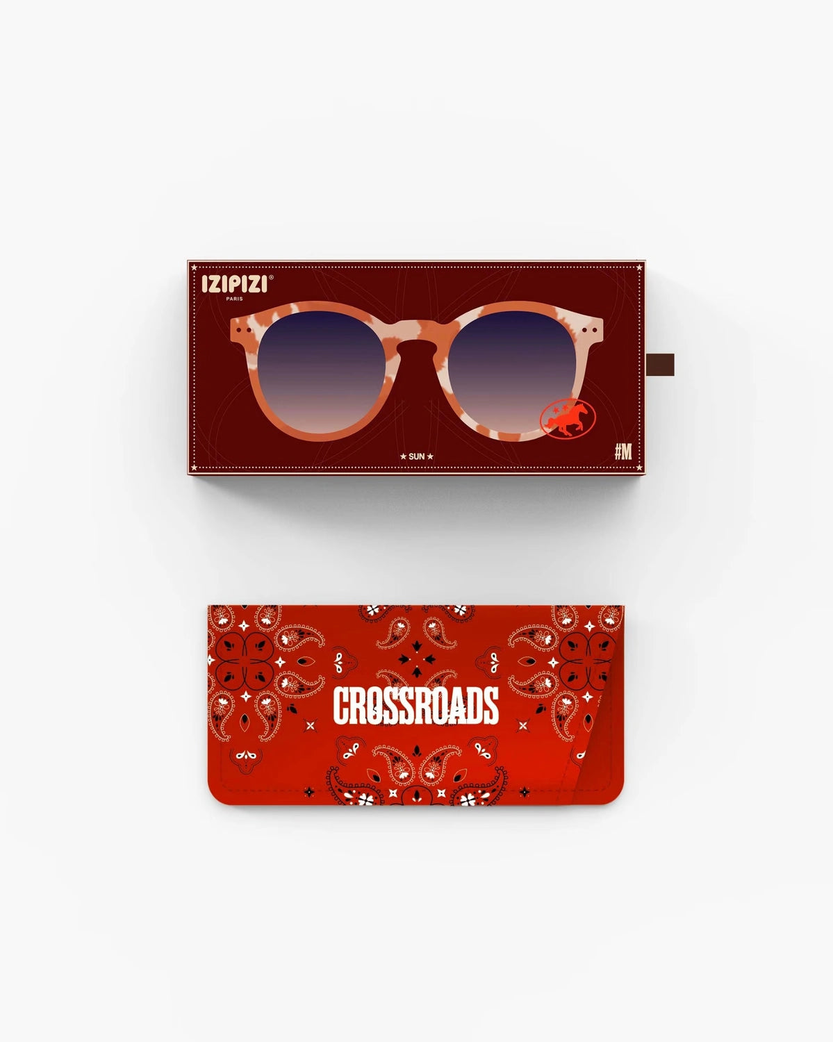 Zestaw okularów przeciwsłonecznych Izipizi #M Wild Hooves z etui i opakowaniem