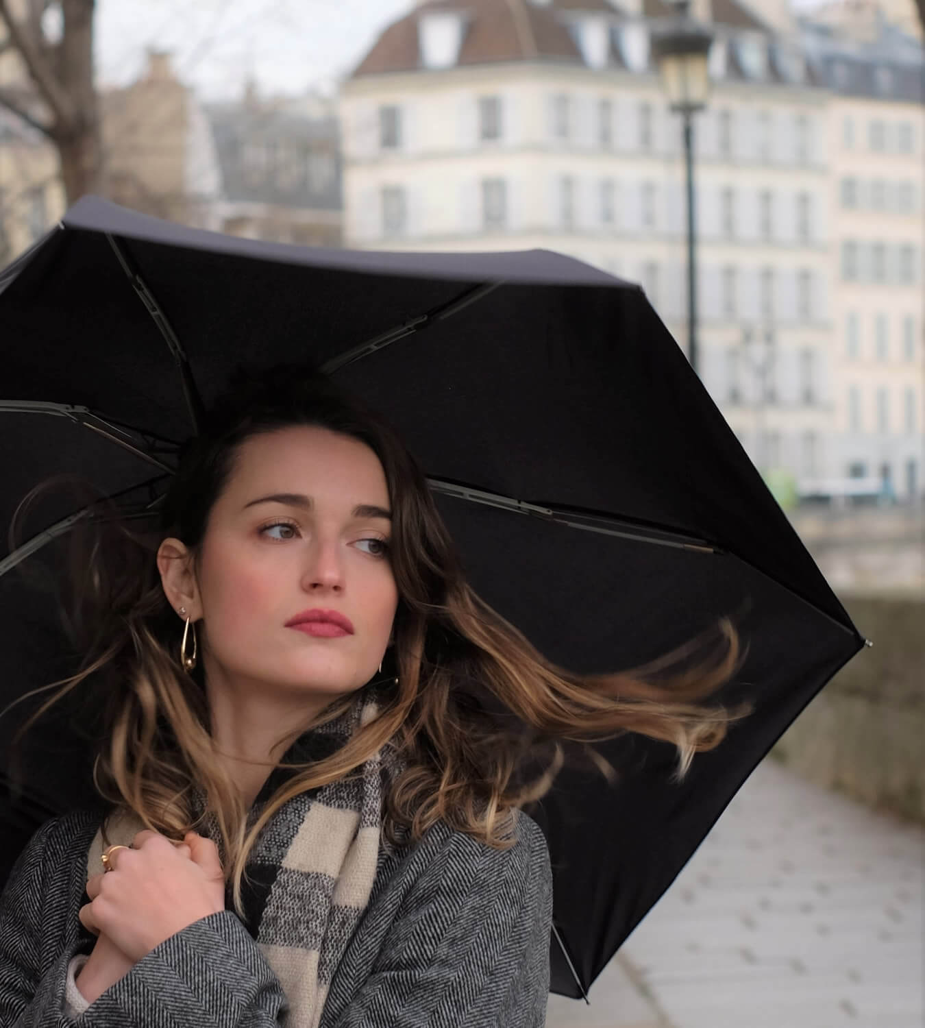 Składany parasol Jane – czarny od Anatole Paris