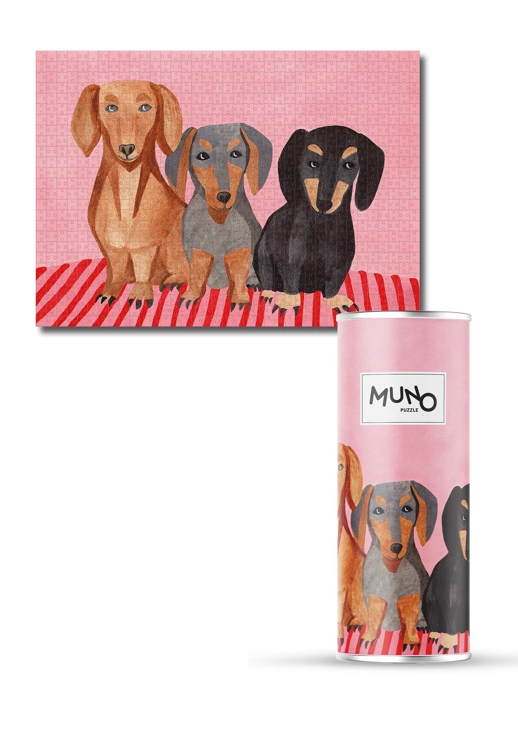 Puzzle Jamniki 1000 elementów w tubie SLOU