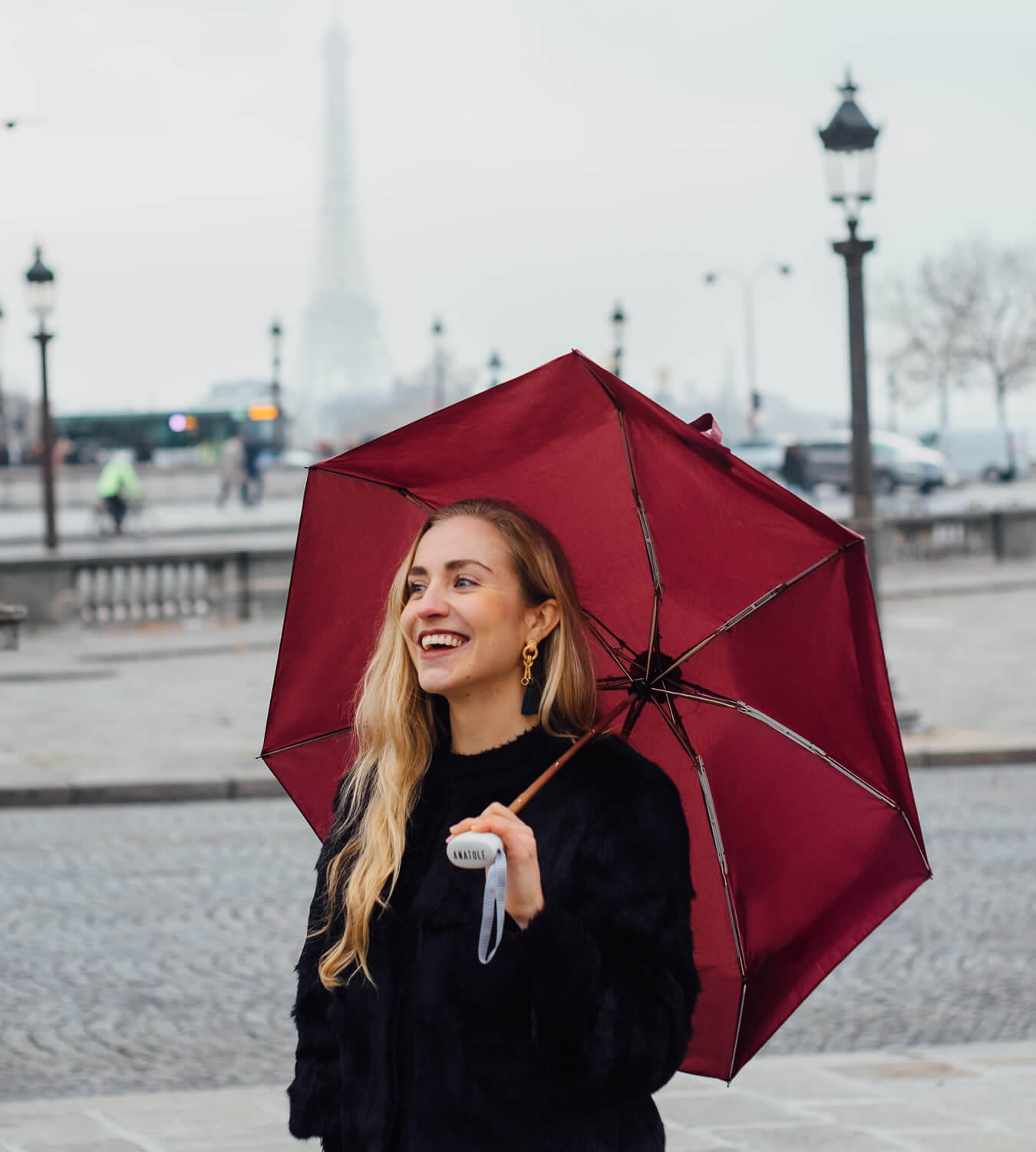 Składany parasol Germain – bordowy od Anatole Paris