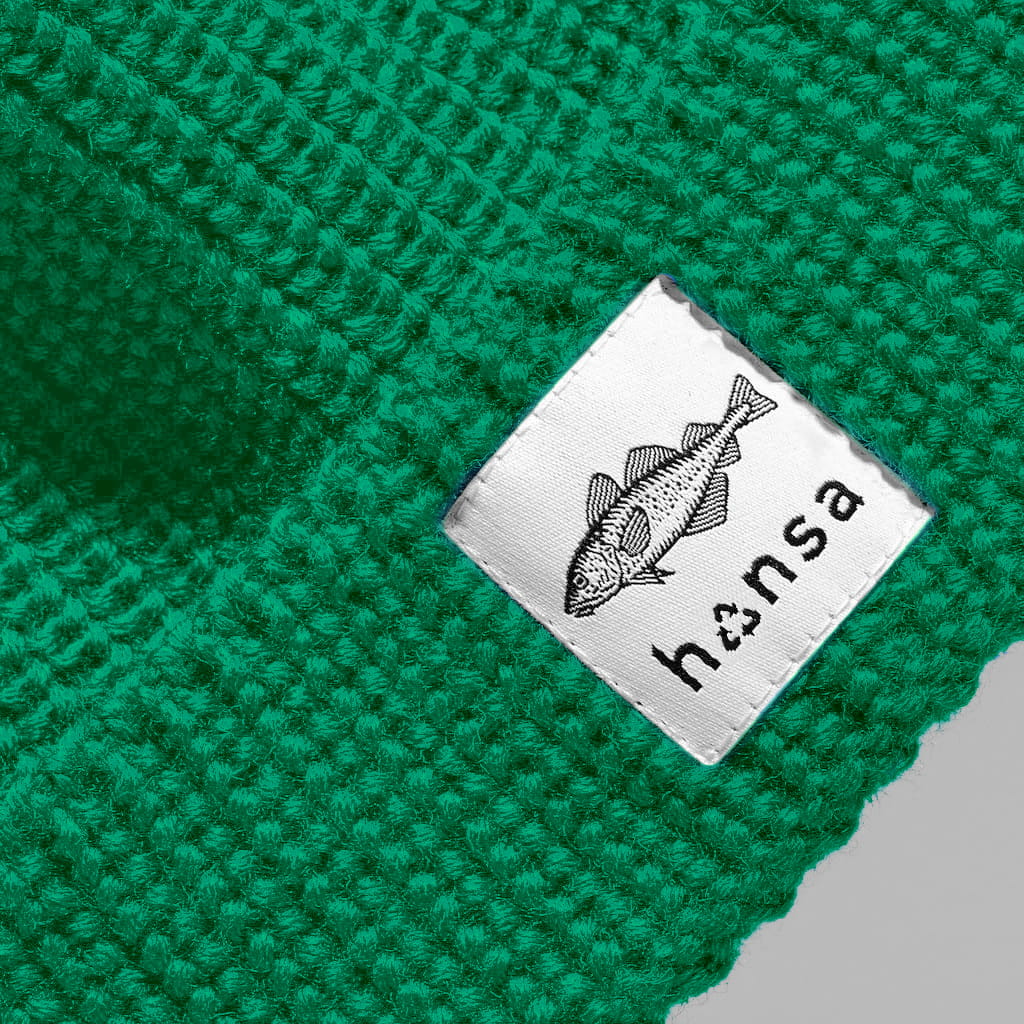 Czapka Beanie zielona z wełny z recyklingu