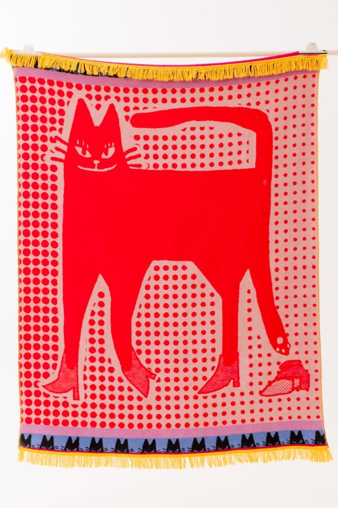 Koc żakardowy Pop Cat