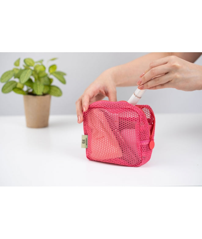 Etui Mesh Square Pouch Light Pink