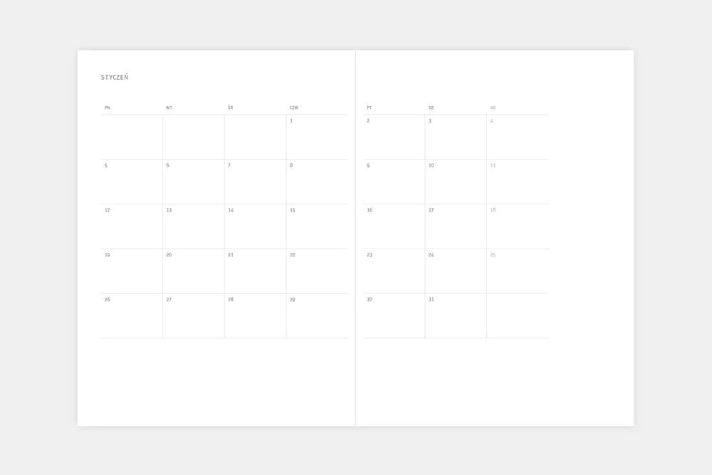 Kalendarz Klasyk MMXXVI ciemny róż