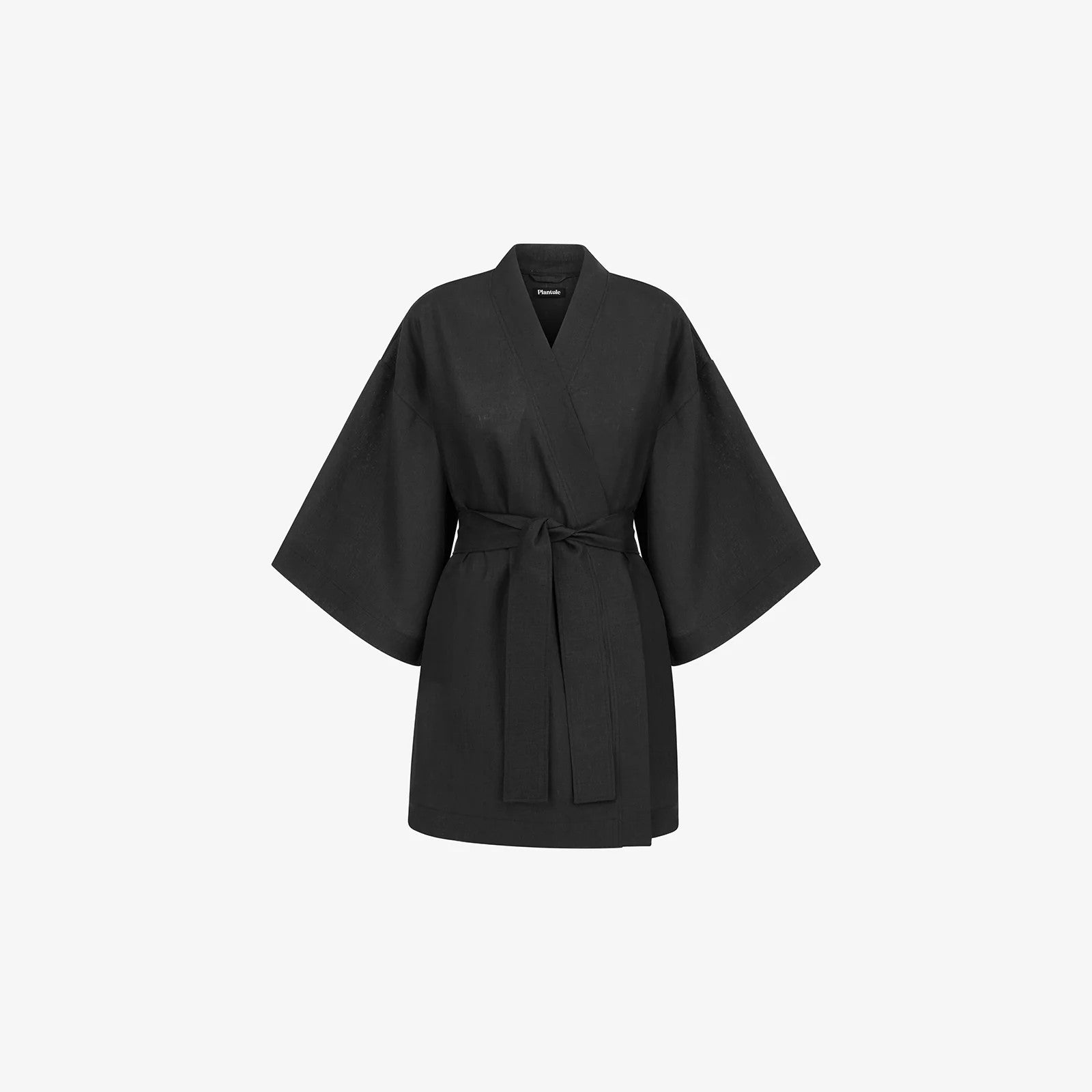 slou-plantule-kimono-lniane-krotkie-czarne