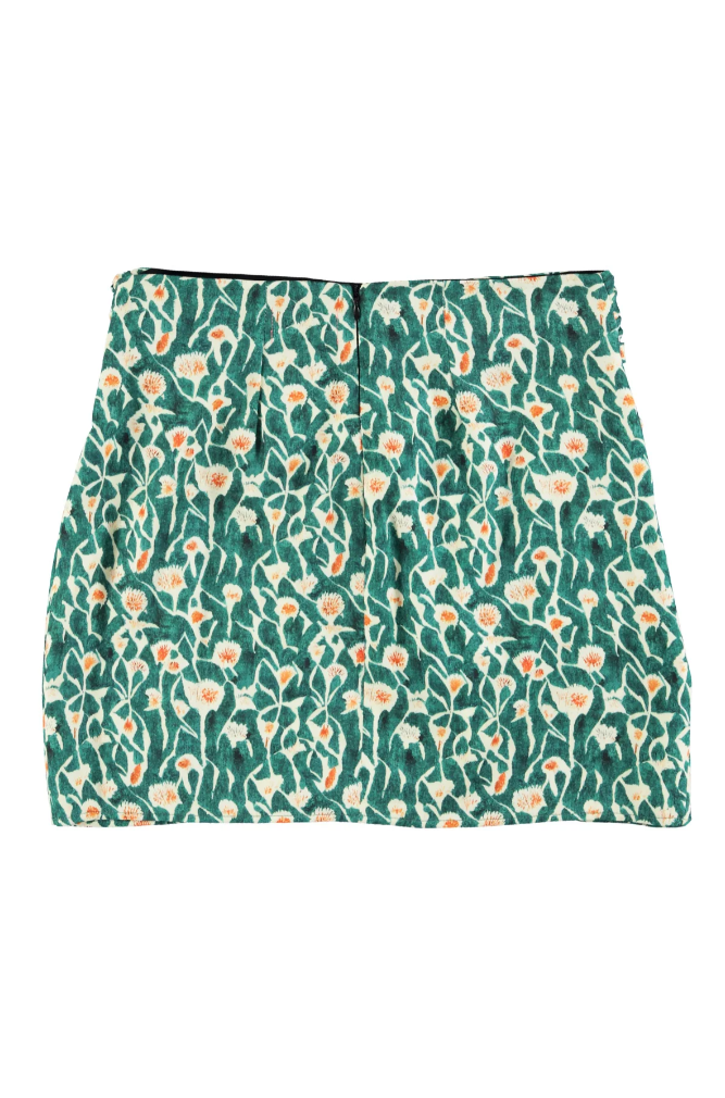 Spódnica mini Green with Flowers