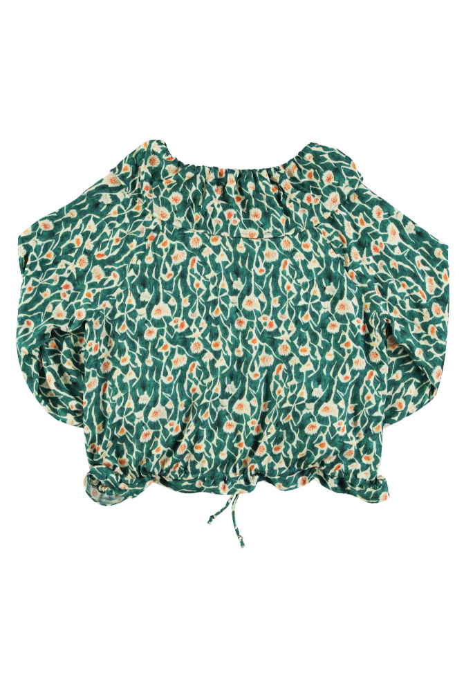 Bluzka koszulowa Green with Flowers