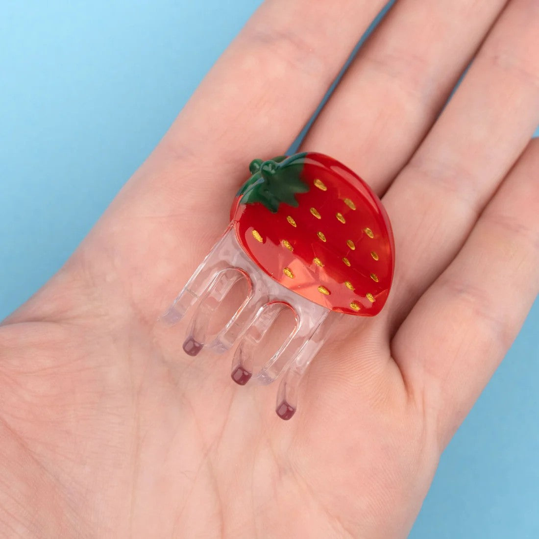 Mini klamra do włosów Truskawka