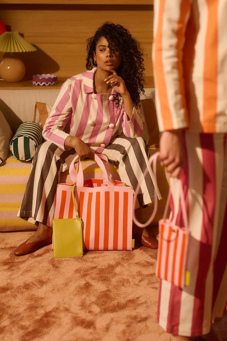 Torba Shopper knitted Dolce Pink + Arancia Orange