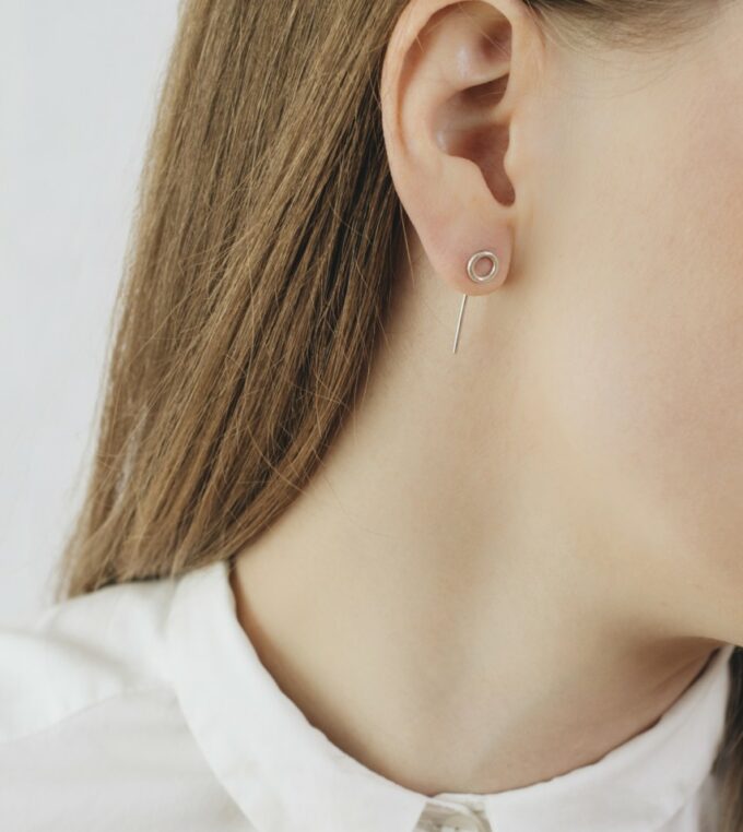 Kolczyki Koło-Linia srebrne