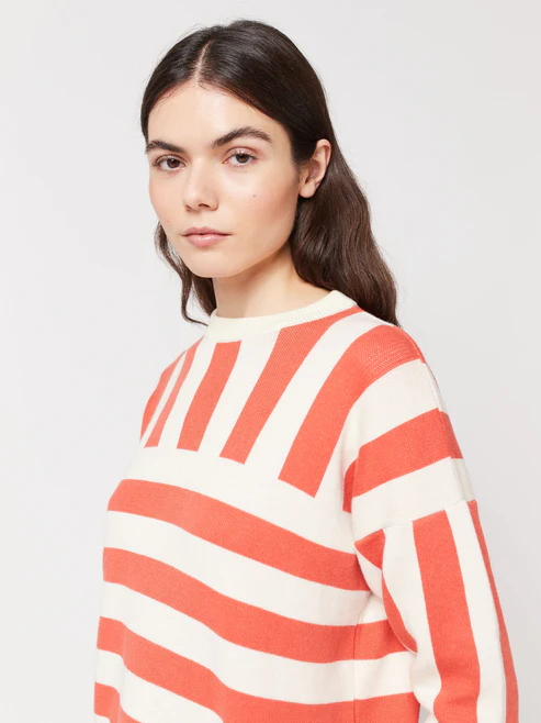 SLOU - Sweter Striped z krótkim rękawem 