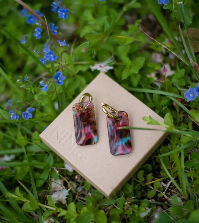 Kolczyki Azalea White Tortoise