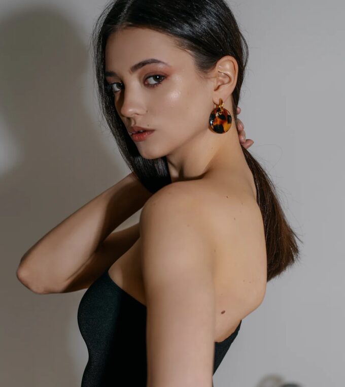 Kolczyki Crocus White Tortoise