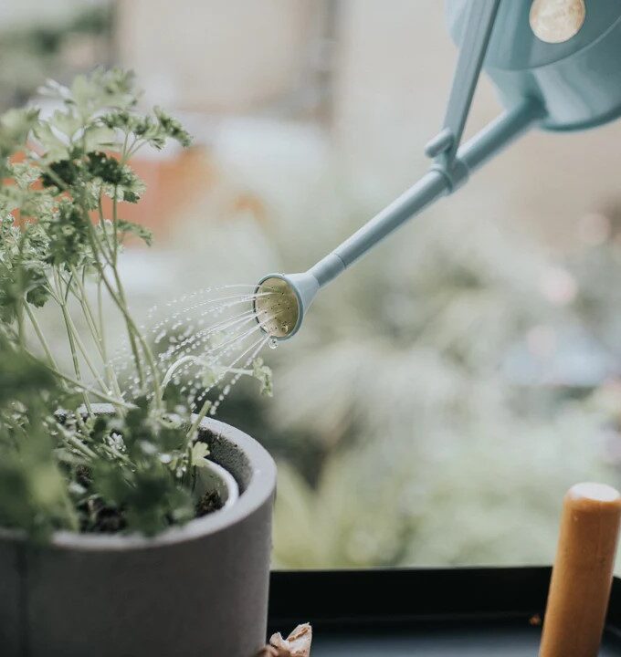 Błękitna plastikowa konewka 0,7 l