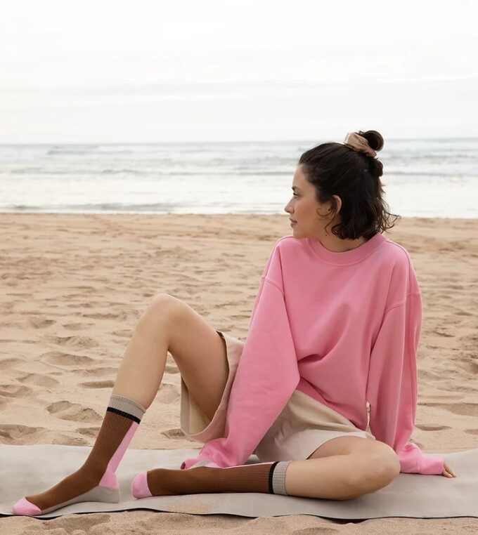 Skarpety Acorn brązowo różowe