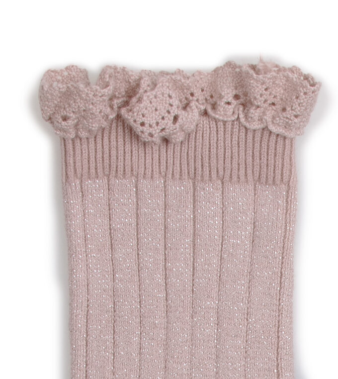 Skarpety brokatowe różowe Victorine