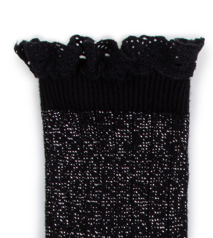 Skarpety brokatowe czarne Victorine