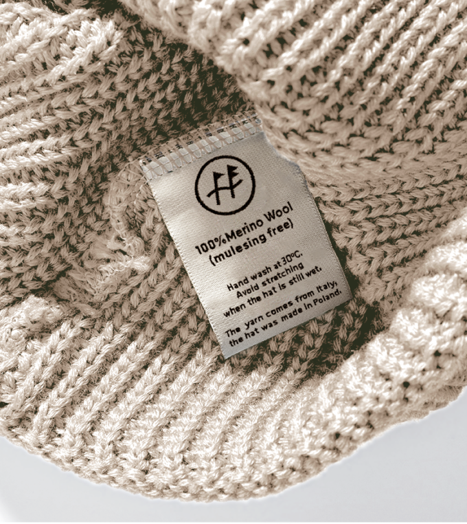 Czapka Beanie beżowa