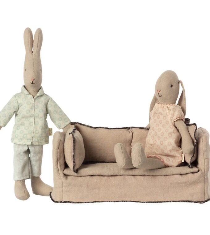 Lniana kanapa dla lalek