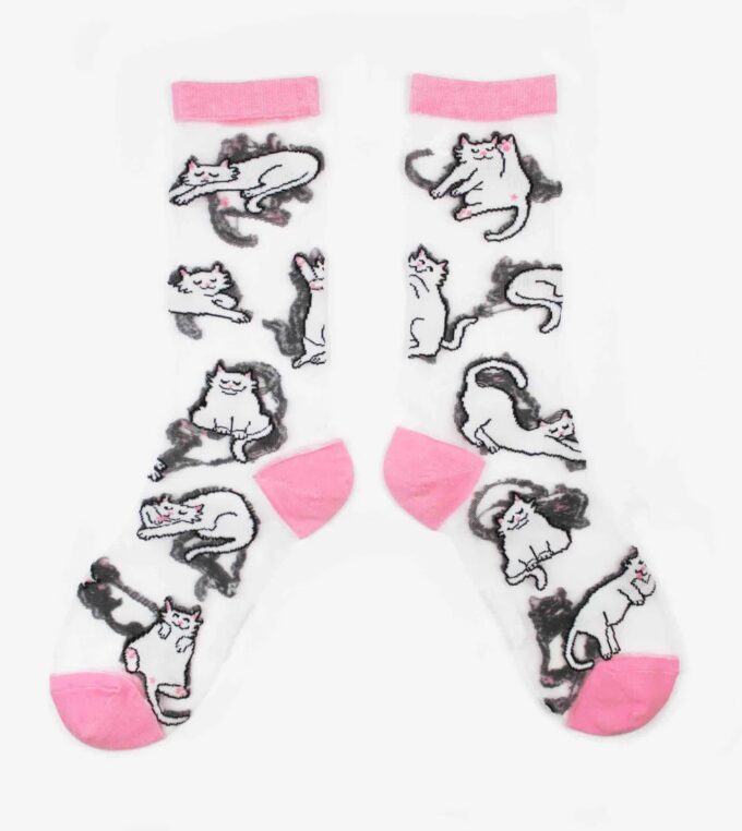 Skarpetki transparentne Biały Kot