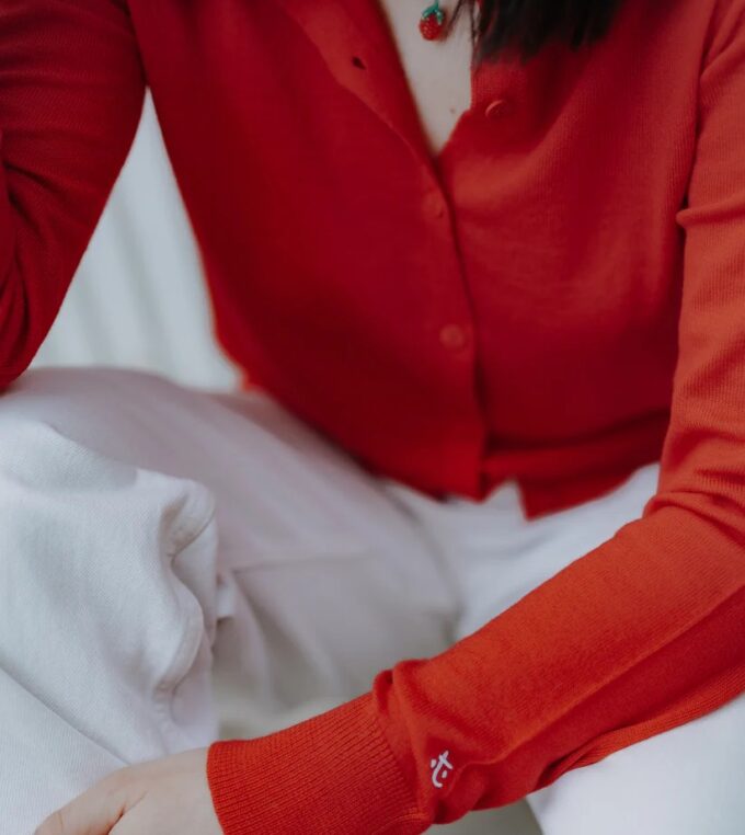 Kardigan Give a Hug, Ladybug Red